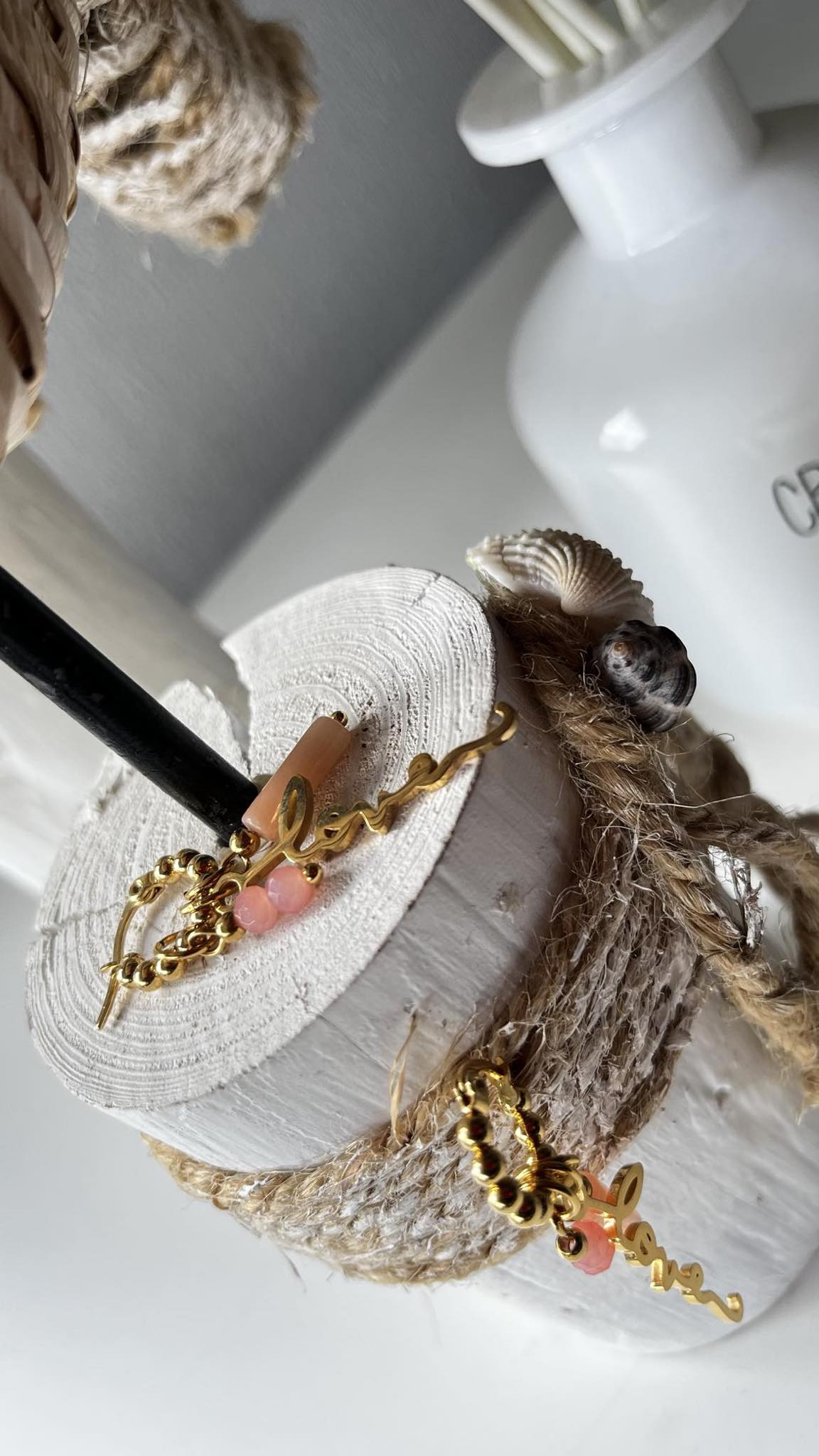EarCandy Creool met Tube, Love en Facet – peach/pink/gold
