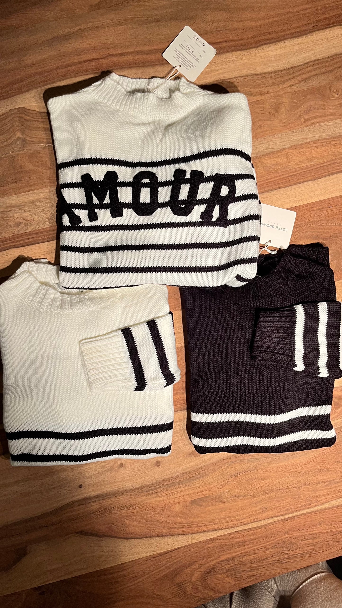 Trui 🅰︎🅼🅾︎🆄🆁 Marine streepjes Off White ⚓ Black