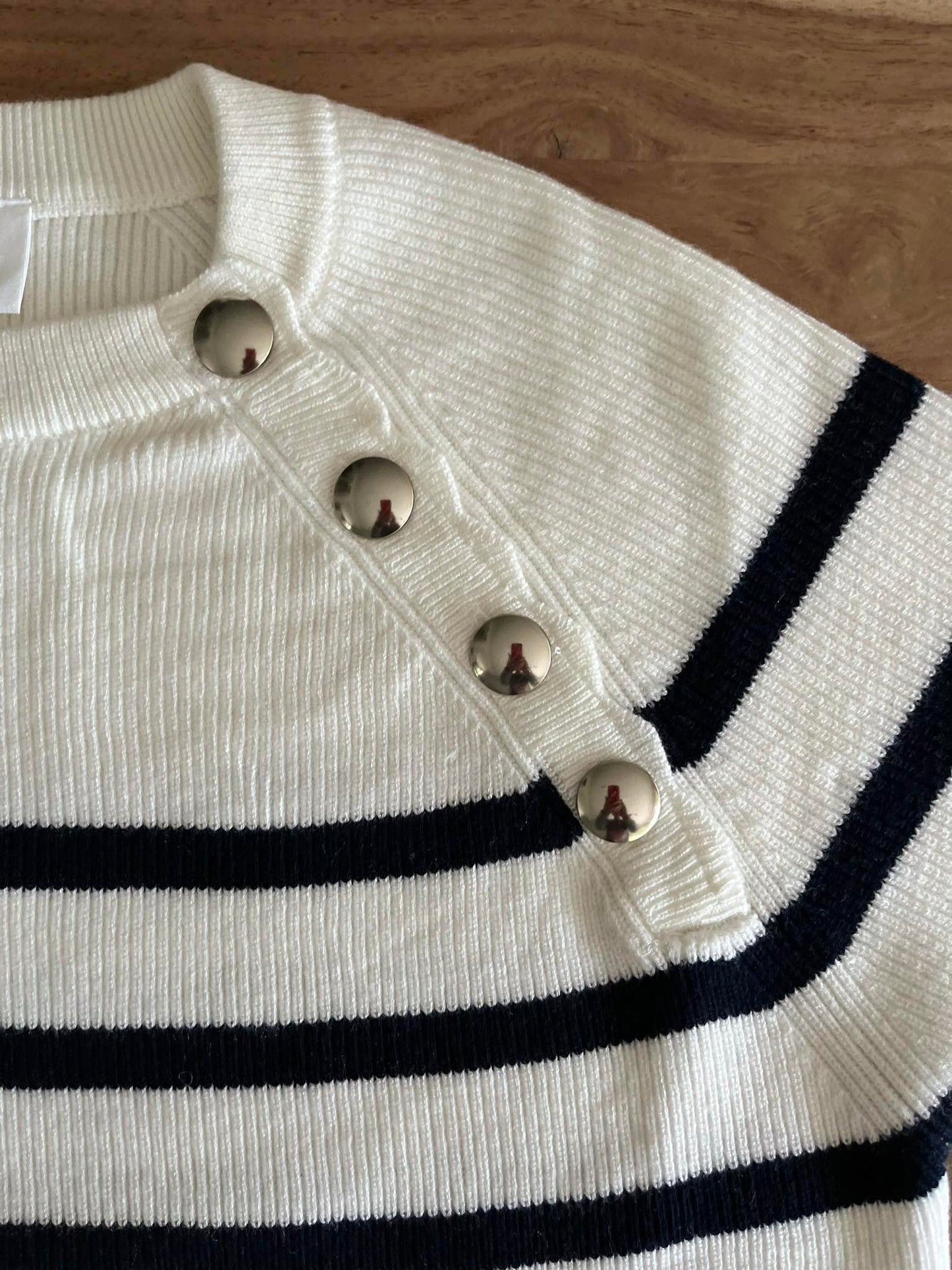 Marine Pull Ecru⚓Blue in wol