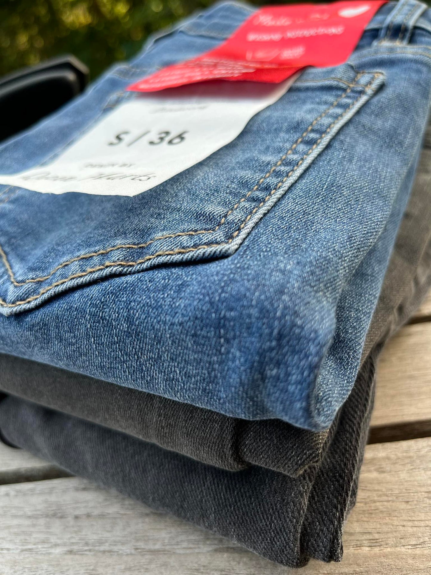 High Waist Patch Jeans Blue * Skinny