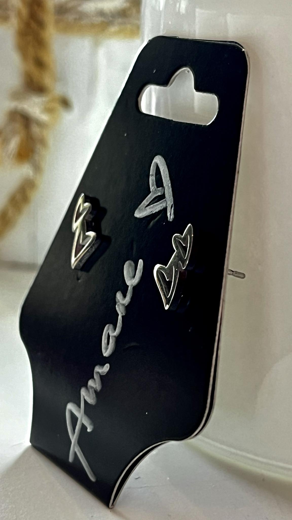 EarCandy RVS Oorstekers Dubbel Hartje - zilver