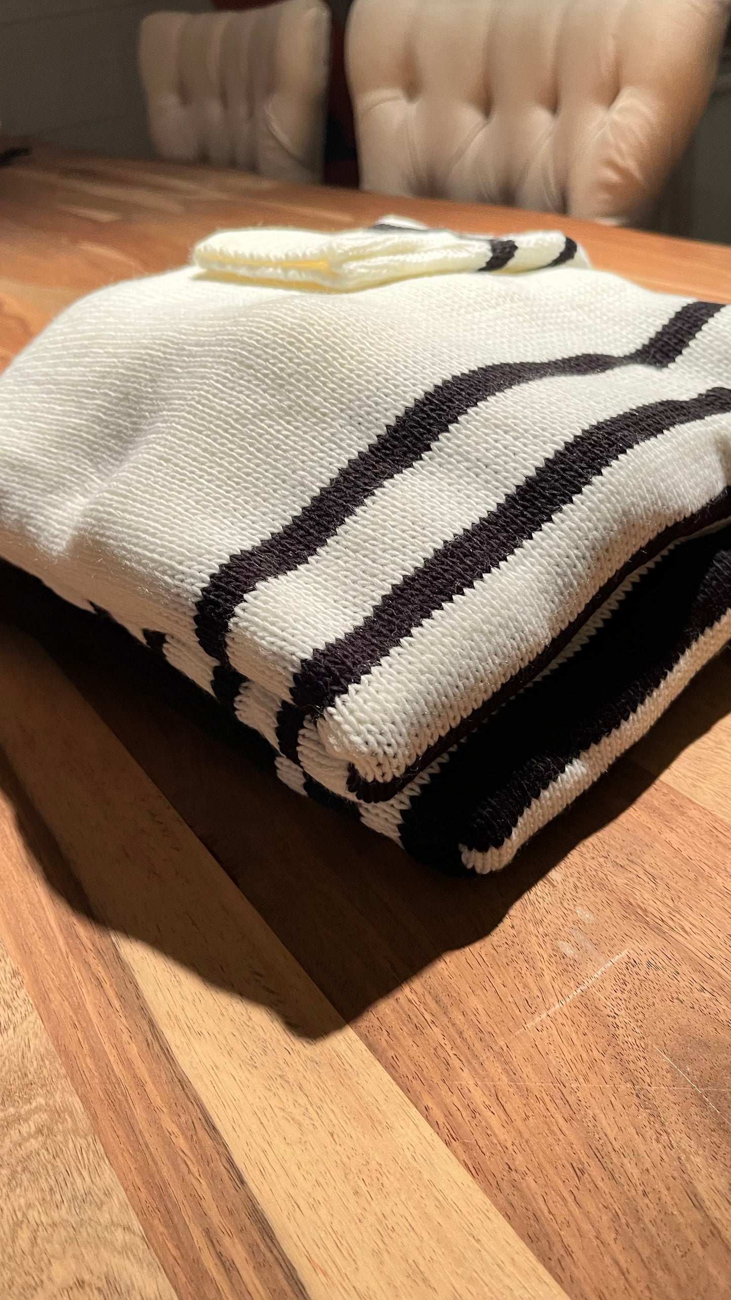 Marine STYLE streepjes trui oversized White⚓Black
