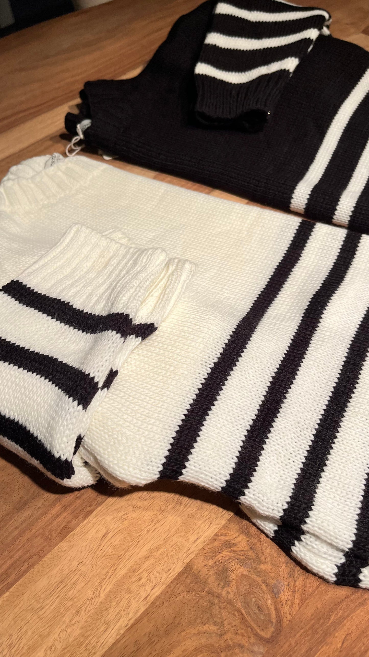Marine STYLE streepjes trui oversized White⚓Black