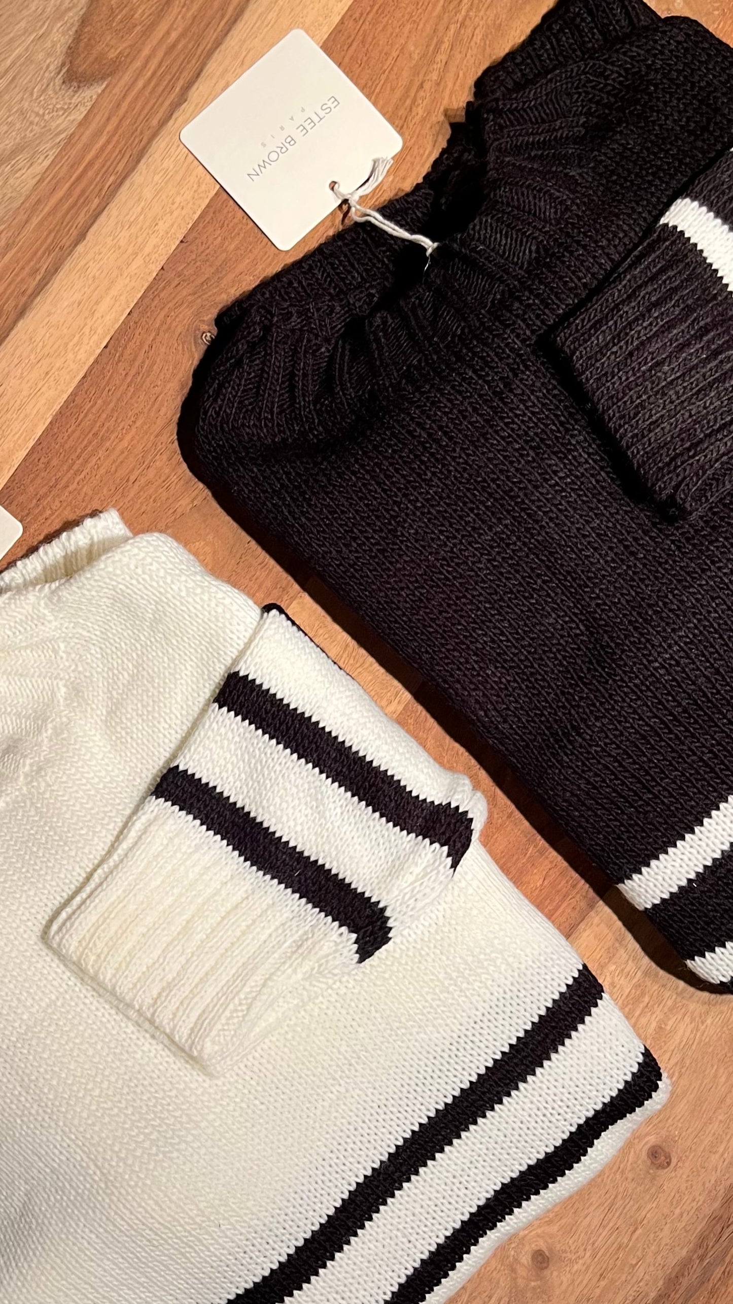 Marine STYLE streepjes trui oversized White⚓Black
