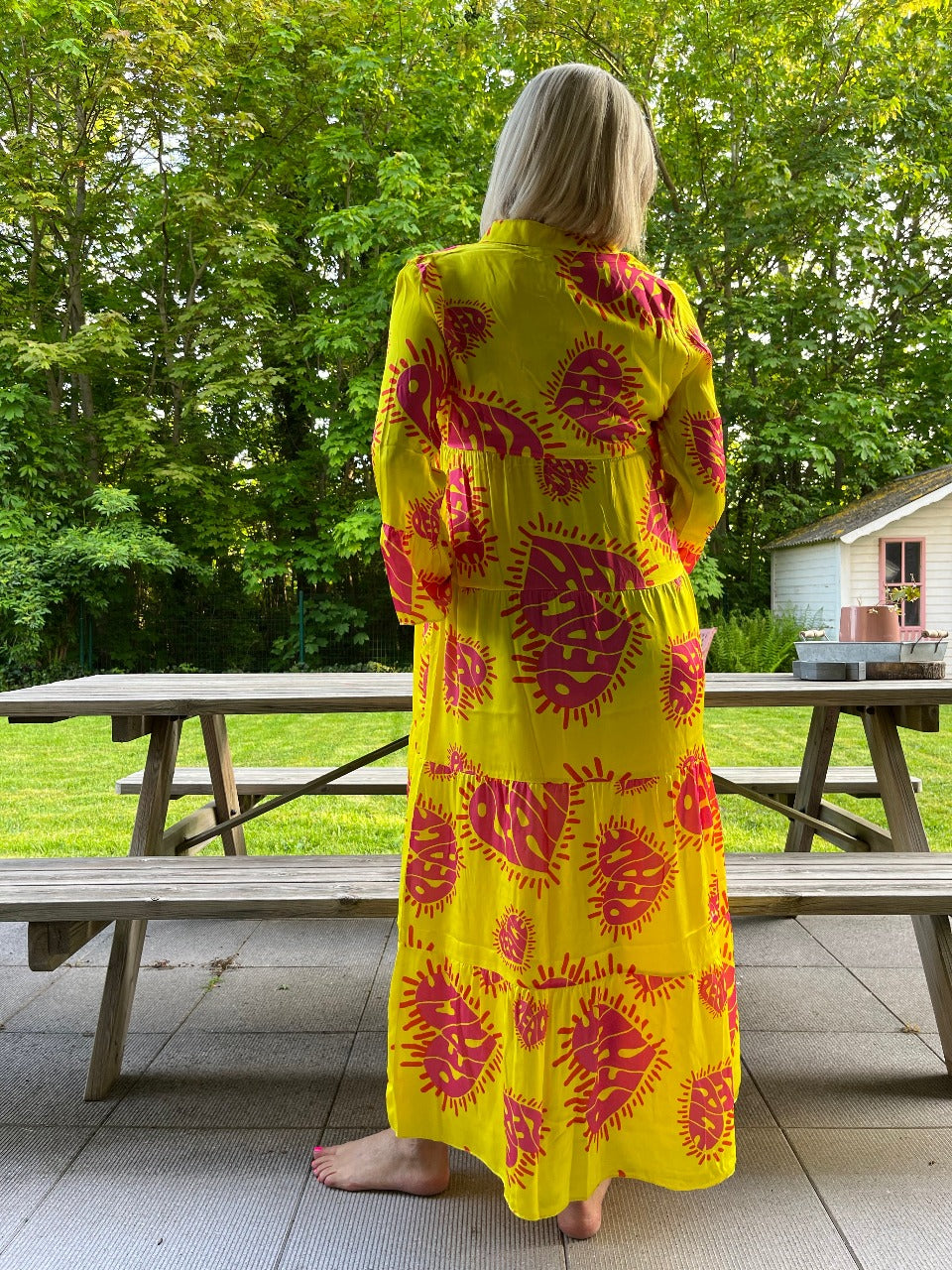 Dress Peace Heart Sun YELLOW PINK