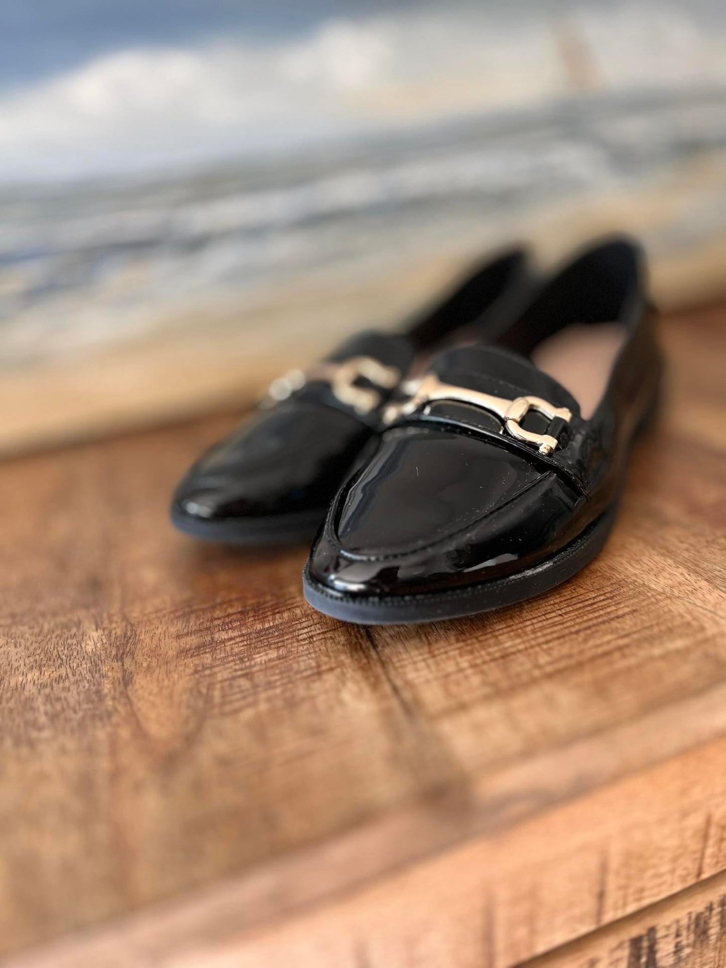 Mocassin Black lak