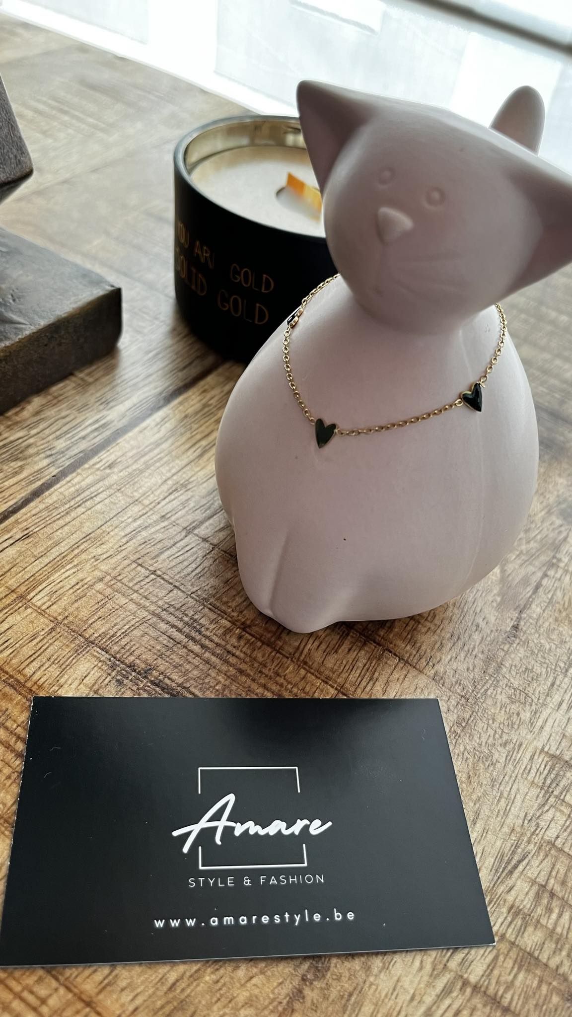 Armbandje met 3 HARTJES - RVS