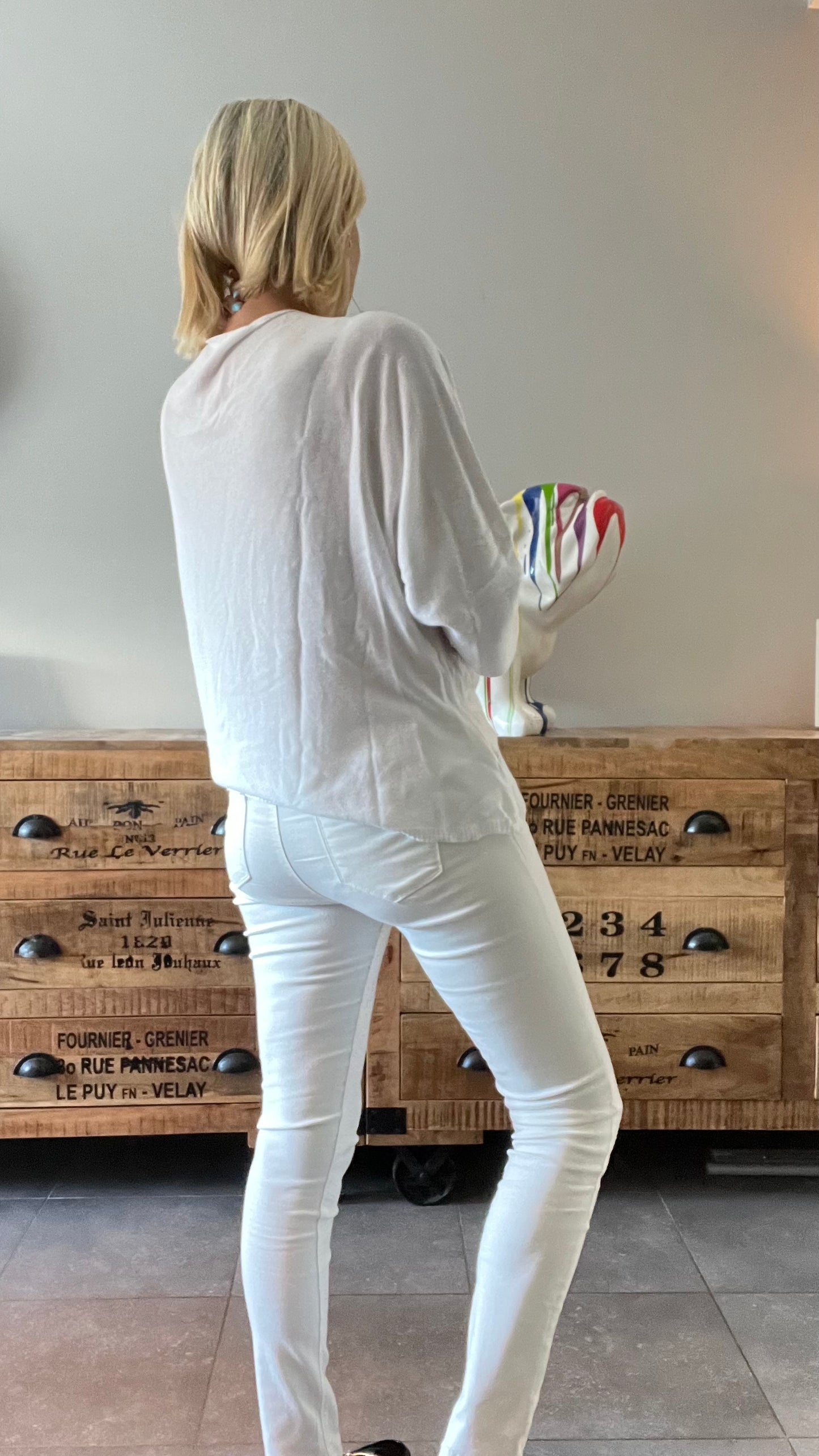 Trui V-Neck oversized š White