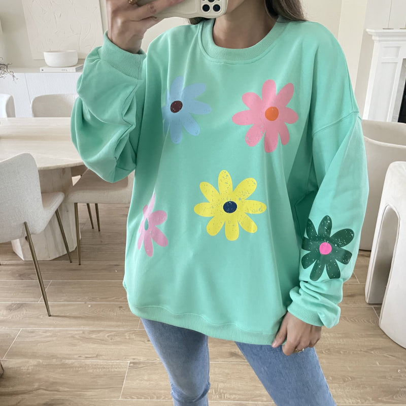 Sweater Flowers oversized - one size