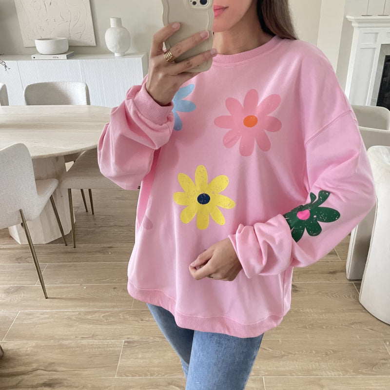 Sweater Flowers oversized - one size