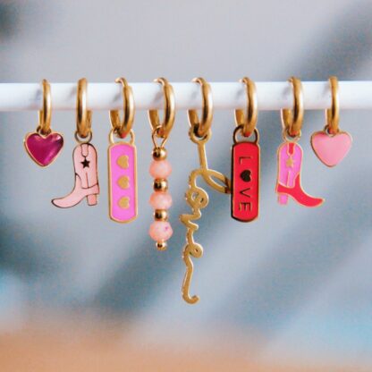 EarCandy One piece set Stainless Steel – Black Hearts
