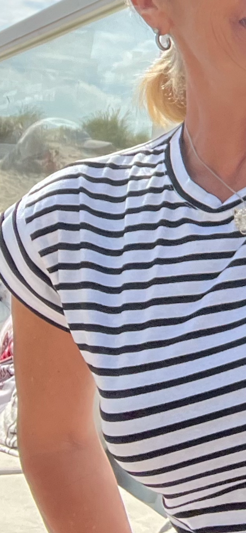 T-Shirt Marine-streepjes Black & White