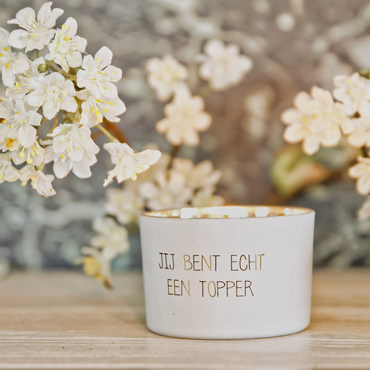 Geurkaars Jij Bent een Topper - geur Fresh Coton