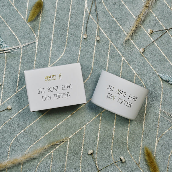 Geurkaars Jij Bent een Topper - geur Fresh Coton