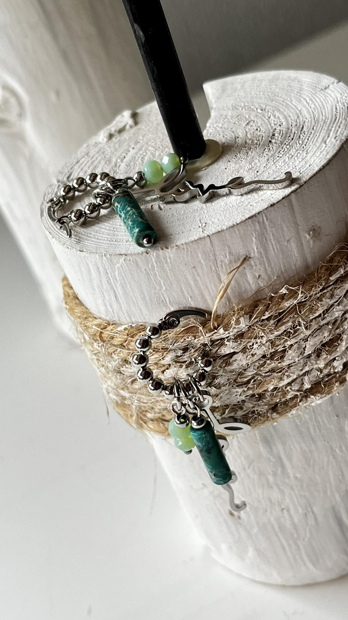 EarCandy Creool met Tube, Love en Facet – emerald/mint/silver