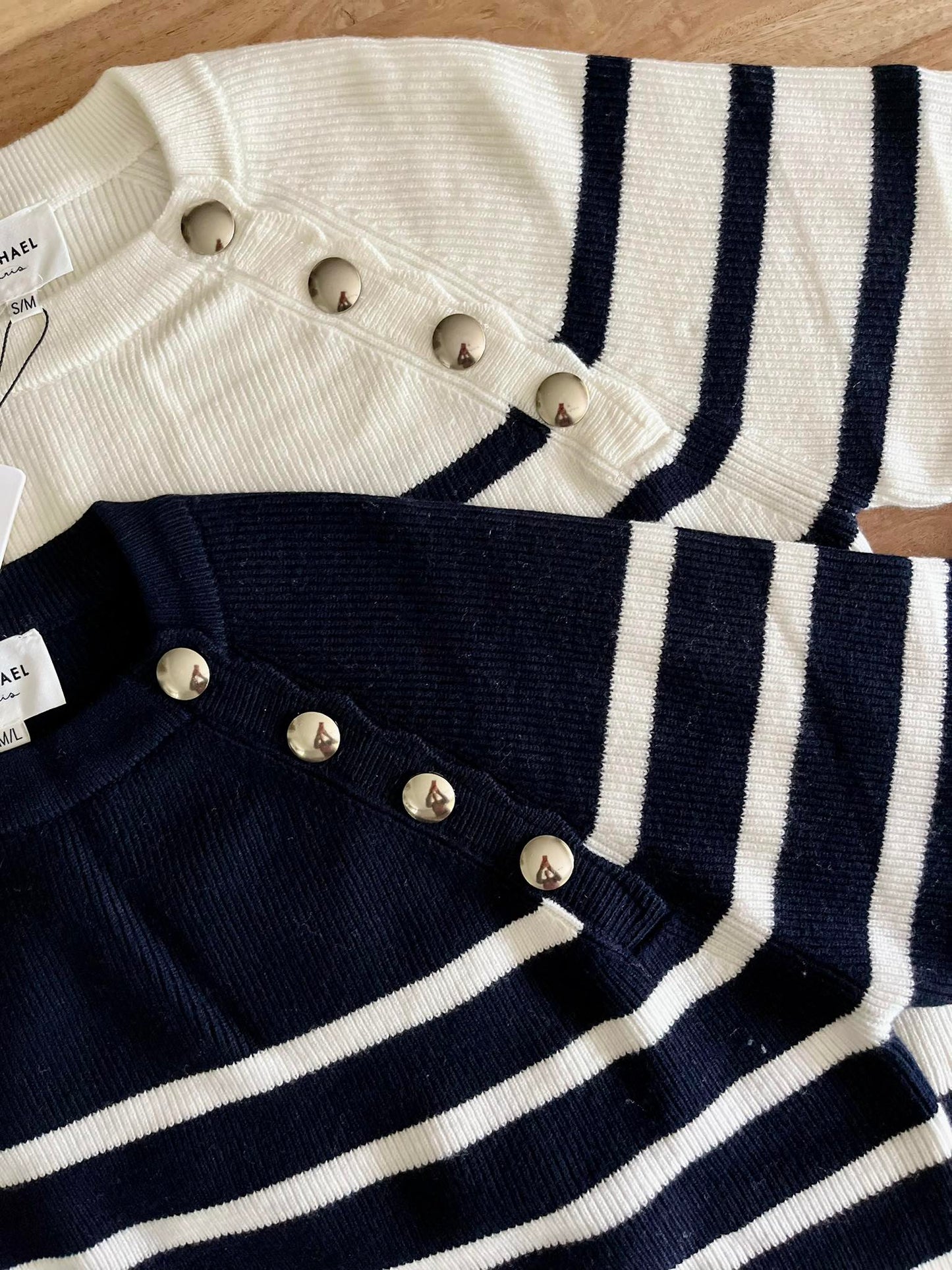 Marine Pull Ecru⚓Blue in wol