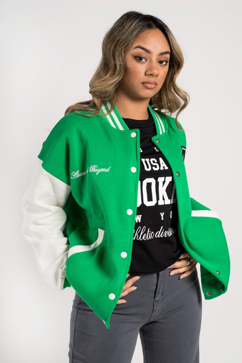 Sweater Varsity Jacket with contrast sleeves
