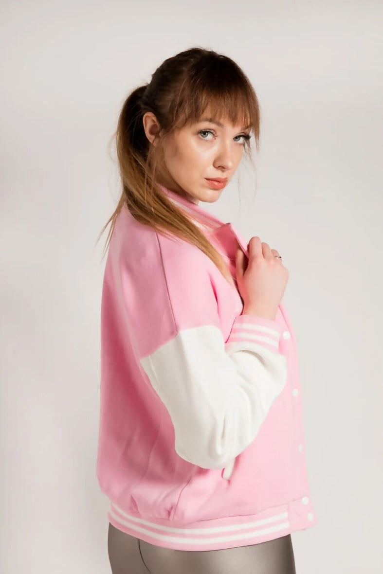 Sweater Varsity Jacket with contrast sleeves
