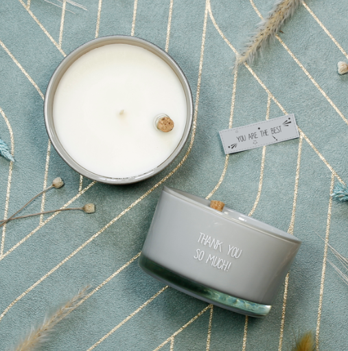 Geurkaars met Flessenpost -  THANK YOU SO MUCH! - AMBER'S SECRETS