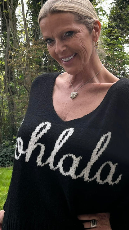 Pull "Oohlala" oversized V-neck