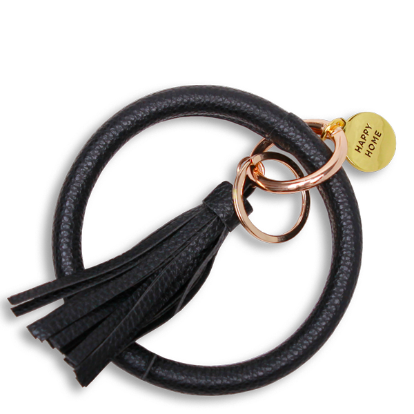 SLEUTELHANGER - HAPPY HOME - ZWART