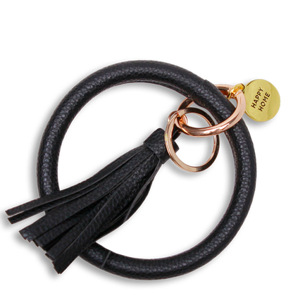 SLEUTELHANGER - HAPPY HOME - ZWART