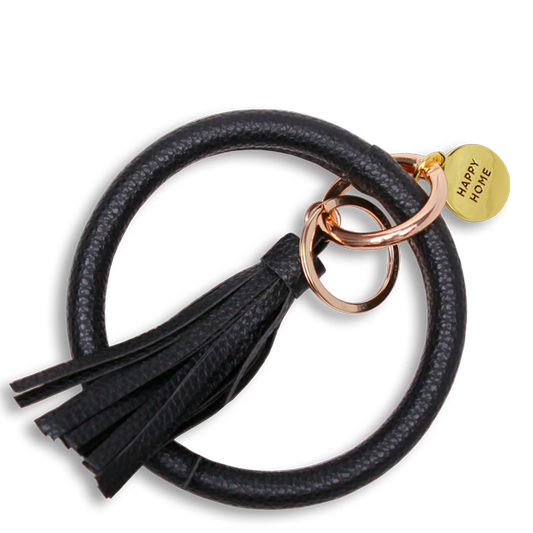 SLEUTELHANGER - HAPPY HOME - ZWART