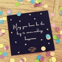 SLEUTELHANGER - HAPPY HOME - ZWART